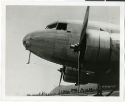 Photograph of aircraft nose and propellers, 1930-1950