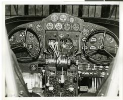 Photograph of airplane controls, July 9, 1938