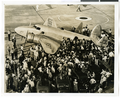 Photograph of the Lockheed 14 aircraft at Floyd Bennett Field, New York, July 10, 1938