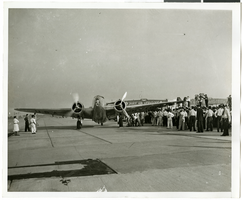 Photograph of the Lockheed 14 aircraft, Floyd Bennett Field, New York, July 10, 1938
