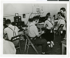 Photograph of radio operators, July 13, 1938