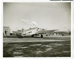Photograph of the Lockheed 14 aircraft in Minneapolis, Minnesota, July 14, 1938