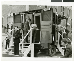 Photograph of Howard Hughes' arrival, New York, July 14, 1938