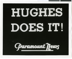 Photograph of a Paramount News headline, 1938