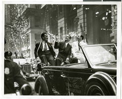 Photograph of a parade procession for Howard Hughes, New York, July 15, 1938