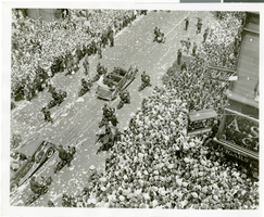 Photograph of a parade for Howard Hughes, New York City, July 15, 1938