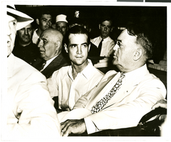 Photograph of Frank Merriam, Howard Hughes, and Frank L. Shaw, Los Angeles, 1938