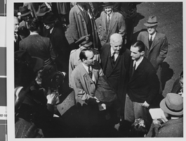 Photograph of Howard Hughes and others, circa 1943