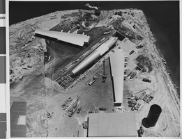 Photograph of Howard Hughes' Hercules, Terminal Island, California, circa 1946