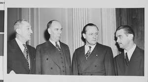 Photograph of Howard Hughes with Senate Committee, Washington, D.C., February 11, 1947