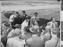 Photograph of Howard Hughes installing radar, Culver City, California, May 03, 1947
