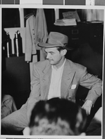 Photograph of Howard Hughes after hearing, Culver City, California, August 15, 1947