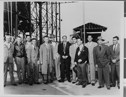 Photograph of Howard Hughes and others, San Pedro, California, November 01, 1947