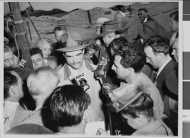 Photograph of Howard Hughes and others, Terminal Island, California, November 02, 1947