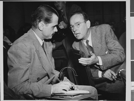 Photograph of Howard Hughes and Thomas A. Slack, Washington, D.C., November 08, 1947