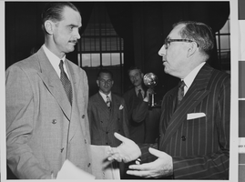 Photograph of Howard Hughes and Sen. Claude D. Pepper, Washington, November 08, 1947