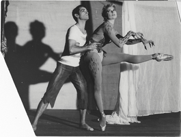 Photograph of Vassili Sulich performing with an unidentified female dancer in Europe, 1950s-1960s
