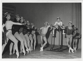 Photograph of Vassili Sulich with a ballet company, Paris France, 1950s-1960s