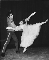 Photograph of Vassili Sulich performing with an unidentified ballerina, 1950s-1960s
