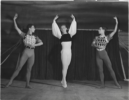 Photograph of Iván Dragadze, Milorad Mišković and Vassili Sulich performing in the ballet "Entre Cour et Jardin," Paris, France, 1957