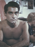 Vassili Sulich in makeup for Lido, Paris, France, 1950s-1960s.  