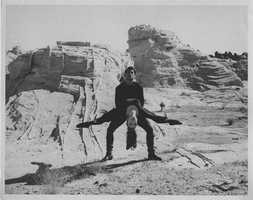 Photograph of Marianne Kranz and Vassili Sulich posing in the Valley of Fire State Park, Moapa Valley, Nevada, 1960s