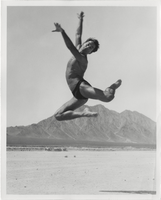 Photograph of Vassili Sulich posing in the desert in Nevada, 1960s