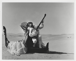 Photograph of Mary Smith and Vassili Sulich posing in "Pavane for a Showgirl" in the desert in southern Nevada, 1960s