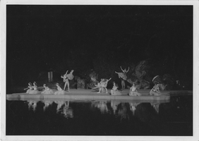Photograph of dancers performing in the ballet  "Suite Lyrique," Bois de Boulogne, Paris, France, 1960