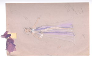 Costume design drawing for a female performer for Pzazz! 68 or 70, Las Vegas, circa late 1960s