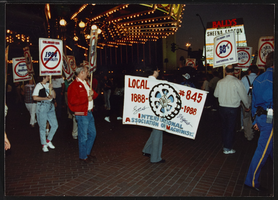 Photographs of Barbary Coast picket lines, Local no. 845: International Association of Mechanists, Culinary Union, Las Vegas (Nev.), 1989 (folder 1 of 1)