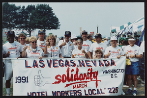 Photographs of "Solidarity Works" march, F, Culinary Union, Washington (D.C.), 1991 (folder 1 of 1)
