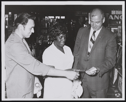 Photographs of Politician Mike O'Callaghan meeting Culinary Union workers during his gubernational campaign, Las Vegas (Nev.), 1970s (folder 1 of 1)