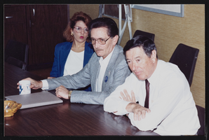 Photographs of Union leaders meeting with congressman Austin Murphy, Culinary Union, 1991 September (folder 1 of 1)