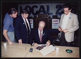 Photographs of meeting with ALF-CIO secretary treasurer Thomas R. Donahue, Culinary Union, Las Vegas (Nev.), 1990s (folder 1 of 1)