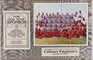 Photograph of Culinary employee's football, Culinary Union, Las Vegas (Nev.), 1993