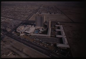 Color aerial view of the Sahara Hotel.