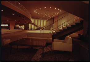 Color view of a seating area, possibly part of the Las Vegas Convention Center.