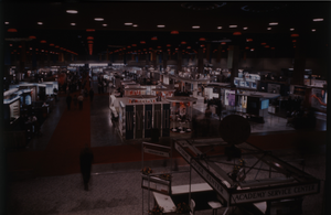Color view of convention/expo vendor booths.