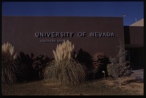 Color view of Frazier Hall at the University of Nevada, Southern Branch (NSU). The name was changed to the University of Nevada, Las Vegas in 1969.