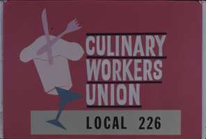 Color plate ""Culinary Worker's Union Local 226""