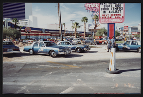 Photographs of Frontier Strike: line, police, media, Culinary Union, Las Vegas (Nev.), 1991 August (folder 1 of 1)