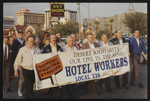 Photographs of UAW rally at the Frontier, Culinary Union, Las Vegas (Nev.), 1993 March 09 (folder 1 of 1)
