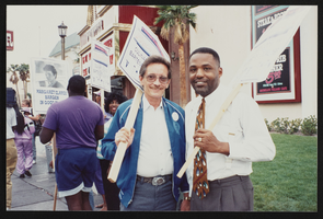 Photographs of Frontier Strike leaders picketing, Culinary Union, Las Vegas (Nev.), 1990s (folder 1 of 1)