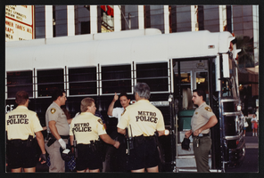 Photographs of Frontier Strike sit-down, Jim Arnold arrest, Culinary Union, Las Vegas (Nev.), 1990s (folder 1 of 1)