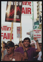 Photographs of Frontier march down Fremont Street, Culinary Union, Las Vegas (Nev.), 1990s (folder 1 of 1)