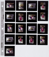 Photographs of Union member posing in front of the Four Queens, Culinary Union, Las Vegas (Nev.), 1990s (folder 1 of 1)