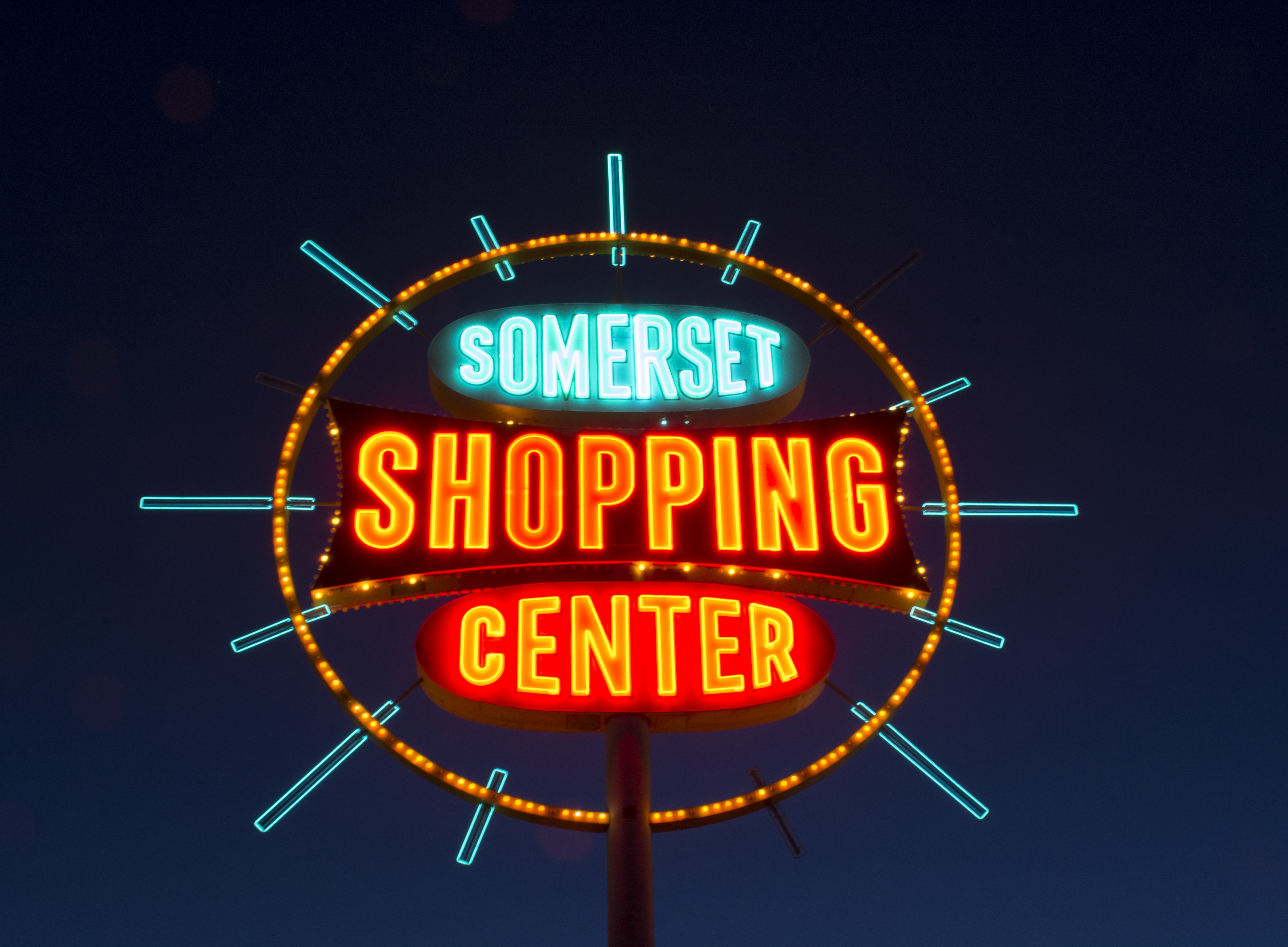 Photographs of Somerset Shopping Center sign, Las Vegas (Nev.), April 4, 2017