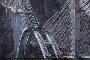 Photograph of arch construction for the Mike O'Callaghan-Pat Tillman Memorial Bridge, Nevada-Arizona border, June 29, 2009