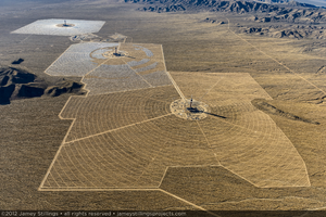 Photograph of Ivanpah Solar Units 3, 2, and 1 looking to the south, October 27, 2012